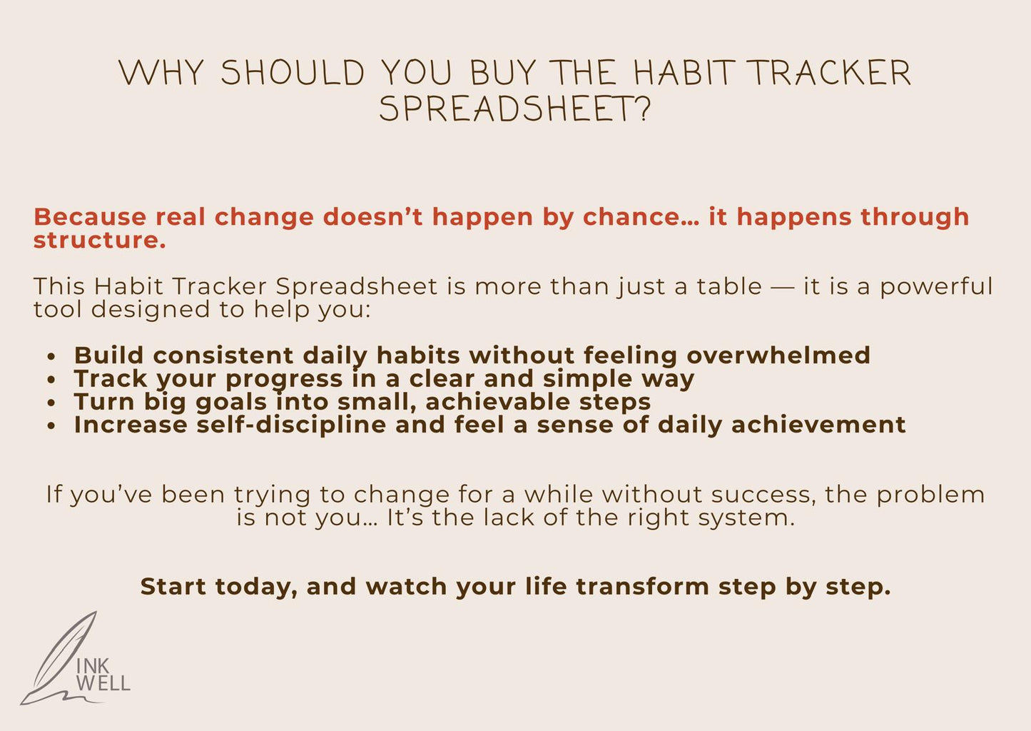 Habit Tracker Spreadsheet (Monthly)